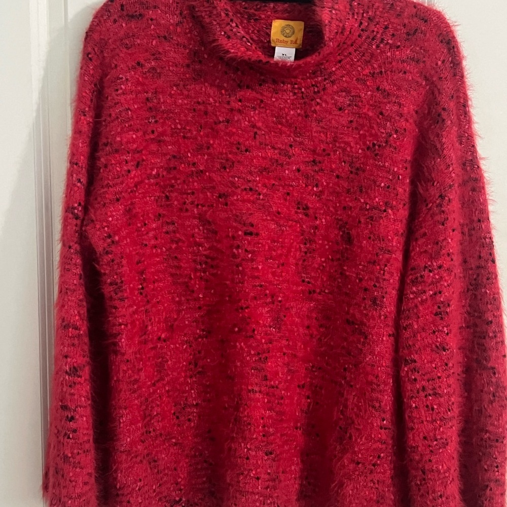 Ruby Rd. Vibrant Red Cowl Neck Sweater